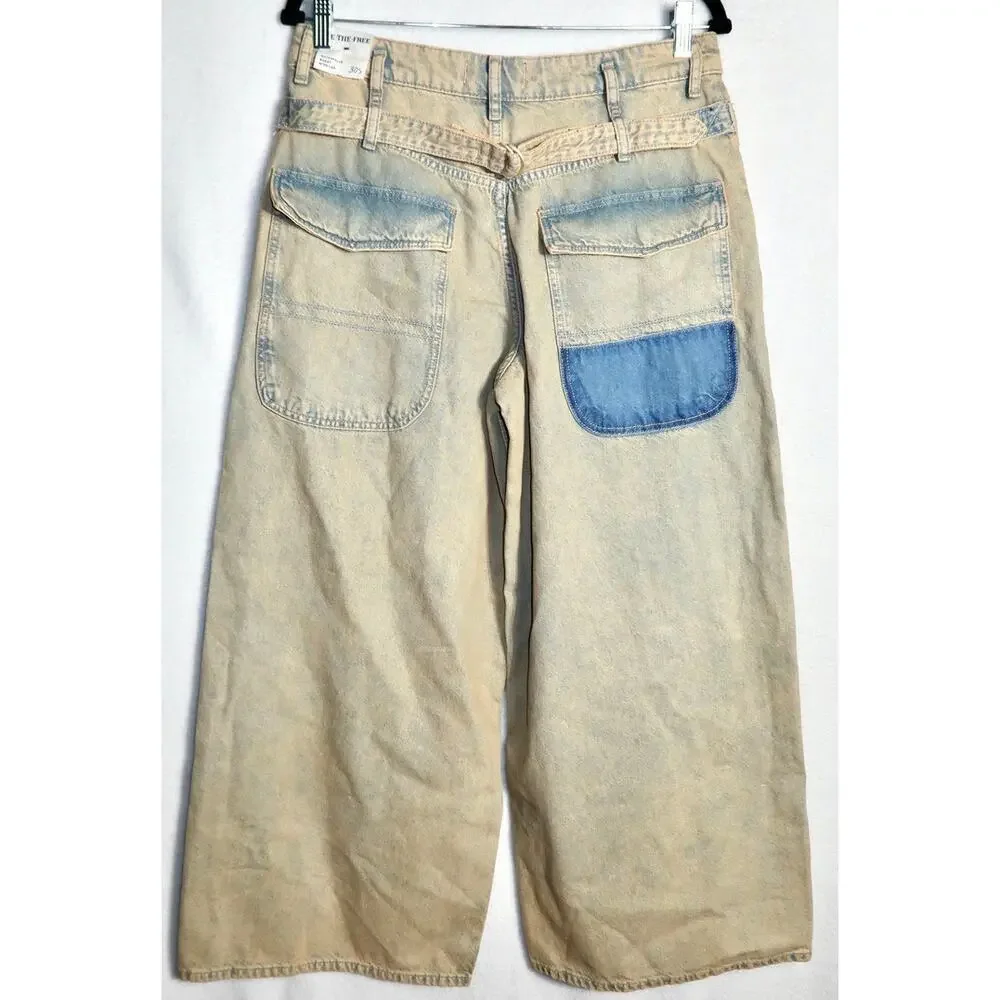 FREE PEOPLE We The Free‎ Waterfalls Bagsy Wide-Leg Jeans Size 30